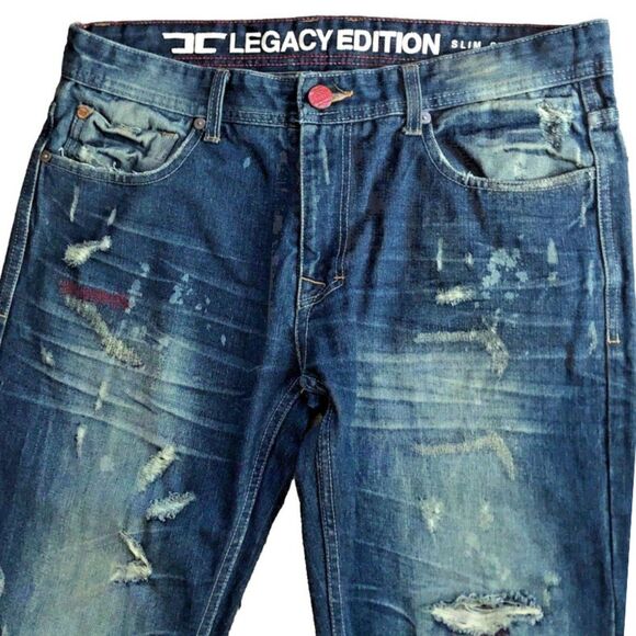 Jordan Craig Legacy Edition Jeans Mens 34x32 Artisan Series Bleached Distressed - Picture 2 of 16